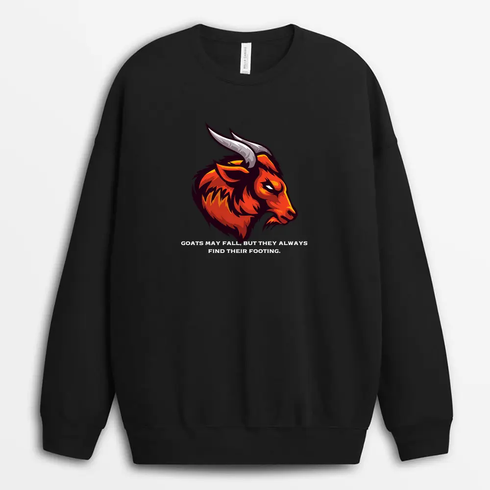 Goats May Fall But They Always Find Their Footing Soxyxgap Sweatshirt - Black