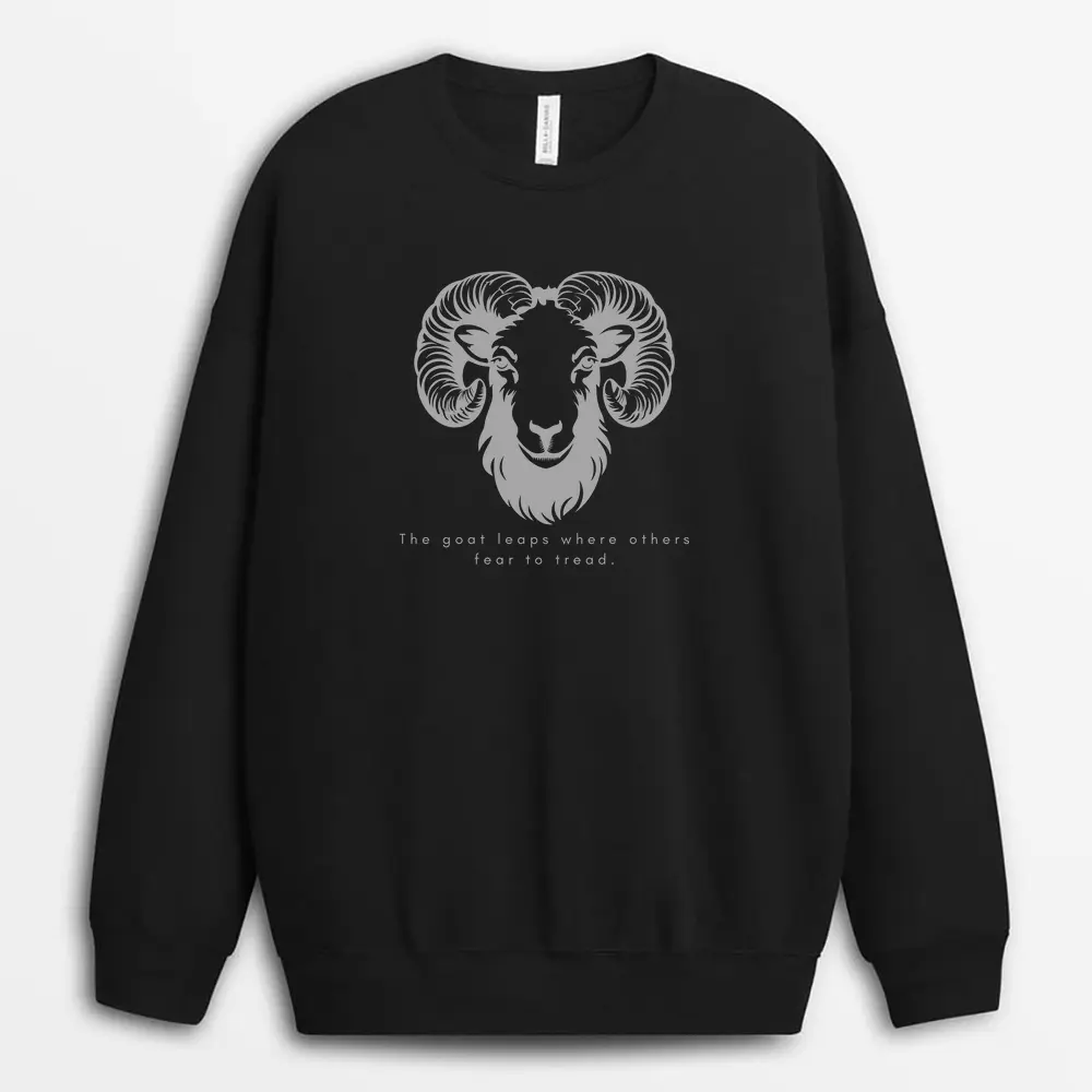 The Goat Leaps Where Others Fear To Tread Soxyxgap Sweatshirt - Black